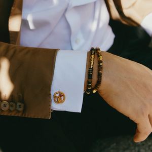 Constellation Bracelet In Yellow Gold & Black Agate