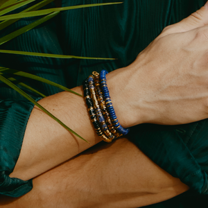 Constellation Bracelet In Yellow Gold & Black Agate