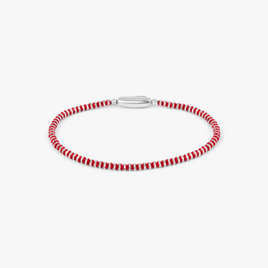 Prism Bracelet with Galvanic Plated Silver Beads in Red