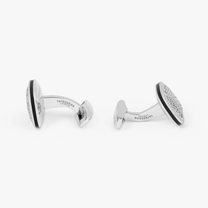 Signature Cufflinks in Rhodium & White Sapphire