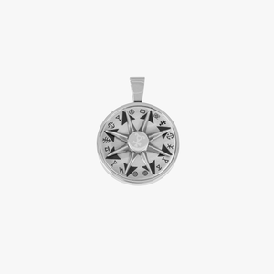 Talismanic Amulet necklace in stainless steel brushed and polished