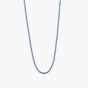 Prism Necklace with Galvanic Plated Silver Beads in Blue