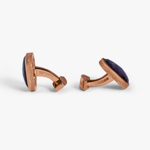 Rose Gold Plated Red Faceted Bezel Cufflinks (Limited Edition)
