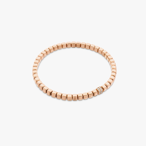 Quadro Cube bracelet with white diamonds and 18k rose gold