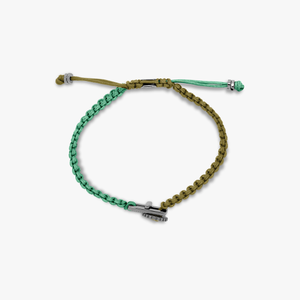 Gear Primo bracelet in green macramé with sterling silver (UK) 2