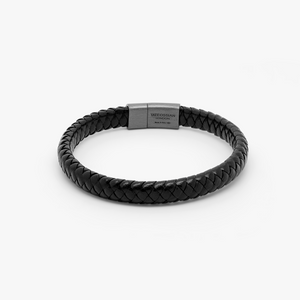 Cobra Sontuoso Leather Bracelet In Black