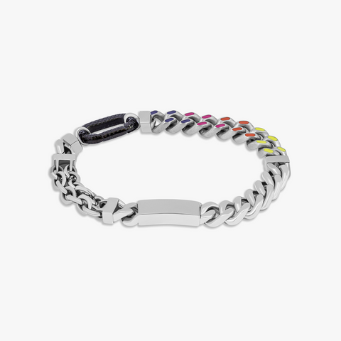 Catena Multi Bracelet In Stainless Steel with Multi Colour enamel