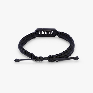 Schwarzes Graphem-Lederarmband