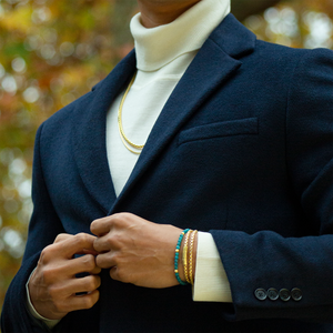 Graffiato Sennit Bead Bracelet In Yellow Gold Plated Silver with Apatite