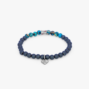 Thompson Blue Stainless Steel Ankh  Bracelet