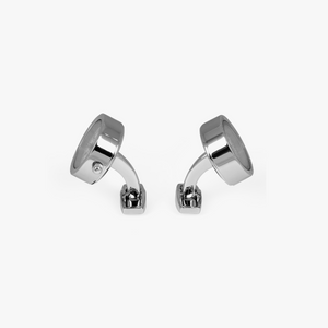 Guilloche Watch Cufflinks In Stainless Steel with White MOP