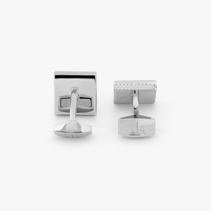 Geometric Cufflinks In Palladium Plated with red enamel