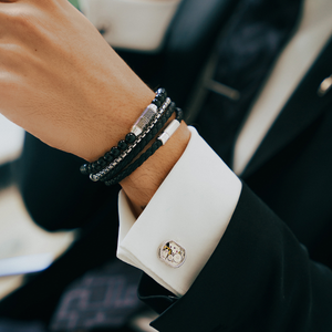Lucky Me Halbedelarmband aus schwarzem Sterlingsilber