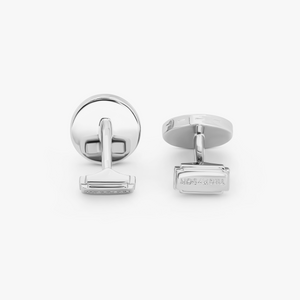 Thompson Blue Palladium Plated Curved Carbon Cufflinks    