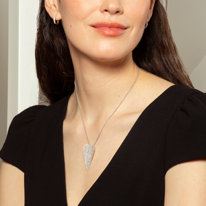 Cuore Necklace In Sterling silver with White Diamonds
