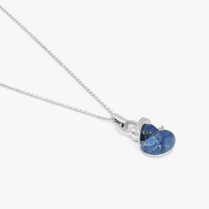Duck Rodeo Necklace In Rhodium Plated Silver With Sodalite