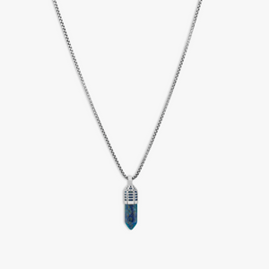 Dopamine Drop Necklace In Blue Stainless Steel and Lapis