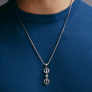 Lhasa Dorje Box Chain Necklace In Silver
