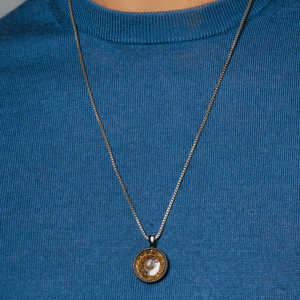Brown Sterling Silver Cable Ammonite Necklace