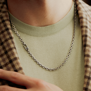 Rogato Signifier Necklace In Oxidised Silver