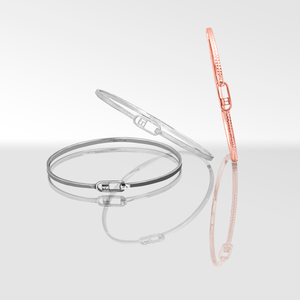 T-bangle in brushed sterling silver