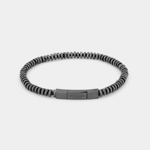 Pure Thread Bracelet In Black Rhodium Plated Silver with Black Macrame