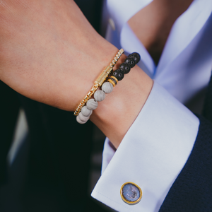 Geode Cufflinks In 18K Yellow Gold Plated Silver