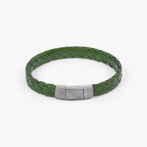 Graffiato Oval Leather Bracelet In Green