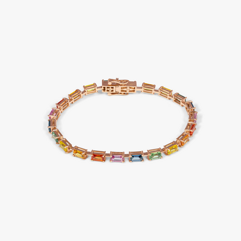 Arcobaleno Bracelet In 18K Rose Gold with Multi Colour Sapphire