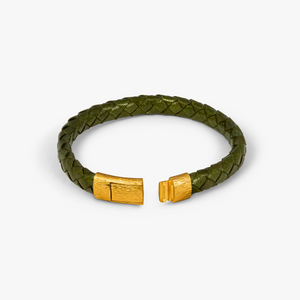 Ovales Graffiato-Armband mit Grün-Gelb-Vergoldung