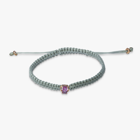 Rosa Saphir-Makramee-Armband - 18 Karat Gold