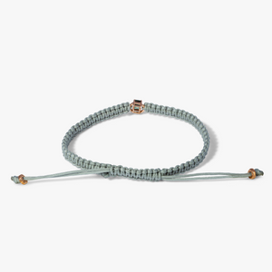 Grünes Saphir-Makramee-Armband - 18 Karat Gold