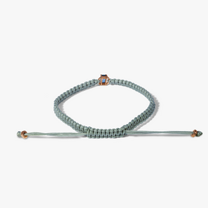 Blauer Saphir-Makramee-Armband - 18 Karat Gold