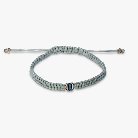 Blauer Saphir-Makramee-Armband - 18 Karat Gold