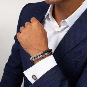 Geode Cufflinks In 18K Yellow Gold Plated Silver