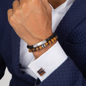 Giza Beaded Bracelet In Brown Tiger Eye