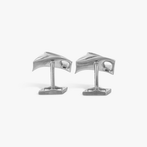 ZAHA HADID DESIGN Tyne-Manschettenknöpfe aus palladiertem, gebürstetem Edelstahl