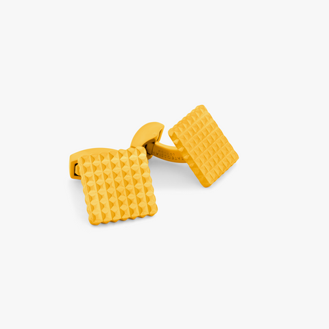 Giza Cufflinks In IP Gold Plated with Yellow Gold Diamond