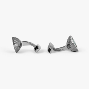 Geode Cufflinks In Black Rhodium Plated Silver