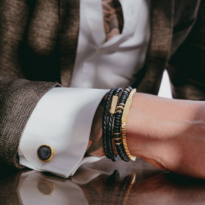 Geode Cufflinks In 18K Yellow Gold Plated Silver