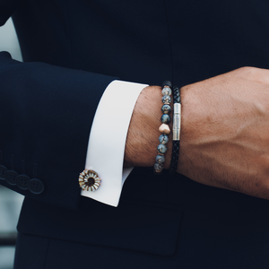 Charles Leather Bracelet In Black