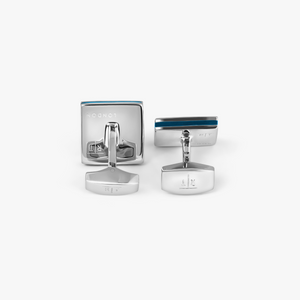 Quadrato SW Cufflinks In Rhodium Plated with Black Swarovski Elements (Limited Edition)