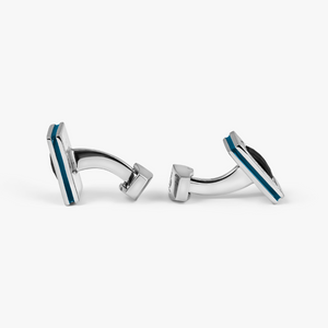 Quadrato SW Cufflinks In Rhodium Plated with Black Swarovski Elements (Limited Edition)