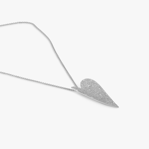Cuore Necklace In Sterling silver with White Diamonds