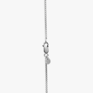 Capri Plume Necklace In Rhodium Plated Silver With Blue Aventurine