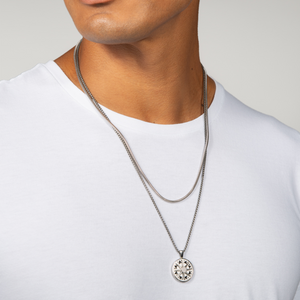 Serpente 2.4MM Snake Chain Necklace In Rhodium Plated Silver