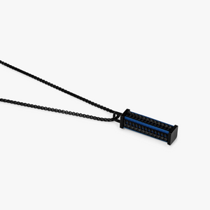 Jagged Elements Necklace In Black and Blue IP Plated Stainless Steel