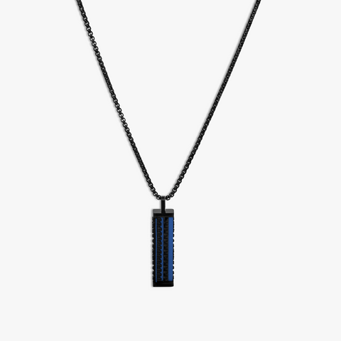Jagged Elements Necklace In Black and Blue IP Plated Stainless Steel