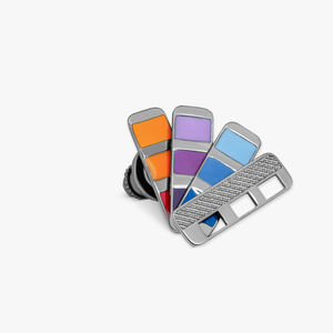 Pantone Book Pin In Gunmetal Plated With Multicolour Enamel