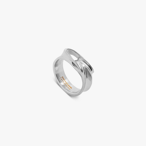 ZAHA HADID DESIGN Tyne Ring In Palladium Plated Steel